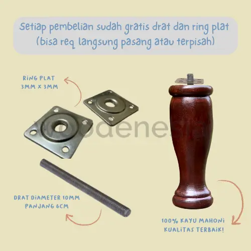 WOODENESIA Kaki kursi sofa kayu mahoni springbed dipan bahan bufet 2