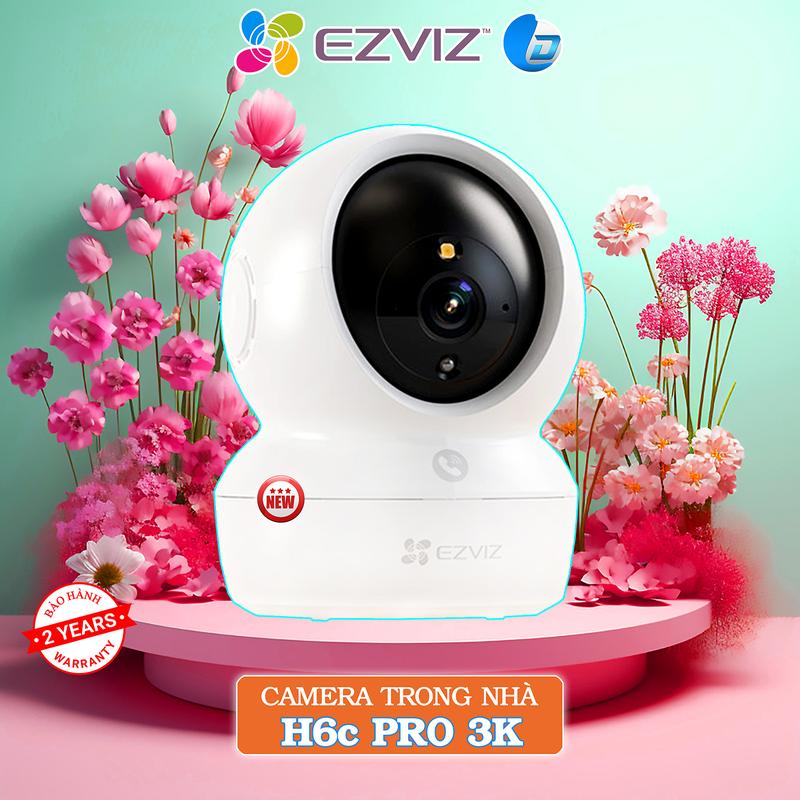 Camera wifi Ezviz H6c PRO 5MP 3K thông minh chính hãng, Đàm thoại 2 chiều, xoay 360 Đèn led màu ban Đêm ezvizh6c