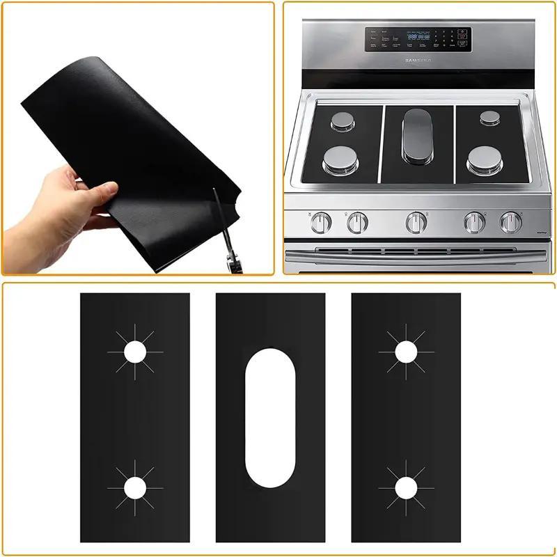 Product Introduction of Reusable Stove Guard, 3 Counts/set Heat Resistant Non-stick Washable Stove Top Protector, Kitchen Utensils & Gadgets 3