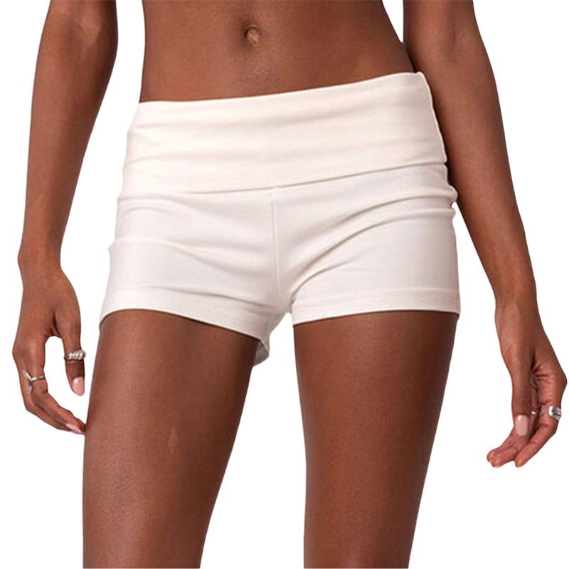 Fold over waist yoga shorts best sale