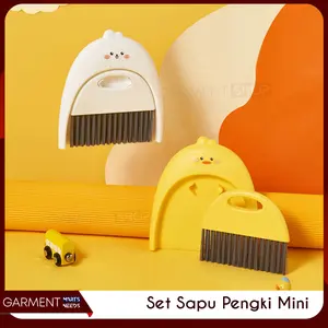 Sapu Pengki Mini Pembersih Debu Meja Mobil Karakter Baby Cleaning Broom Set Cikrak Dustpan