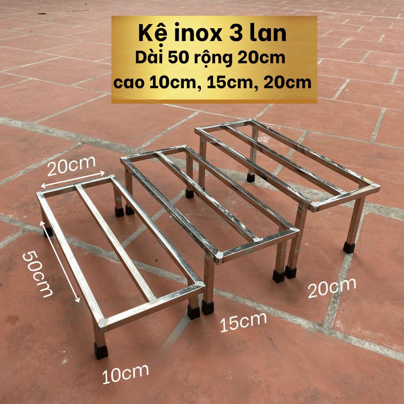 Kệ châu cây cảnh giá inox đặt đồ chậu trồng cây dài 50cm rộng 20cm
