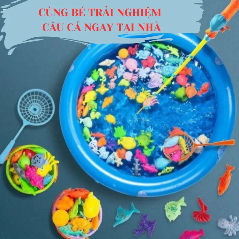 Đồ Chơi Phao Câu Cá Cho Bé Nam Châm 42 Chi Tiết Tặng Kèm Đồ Bơm Tay - Bộ Câu Cá Giải Trí Cho Bé 7