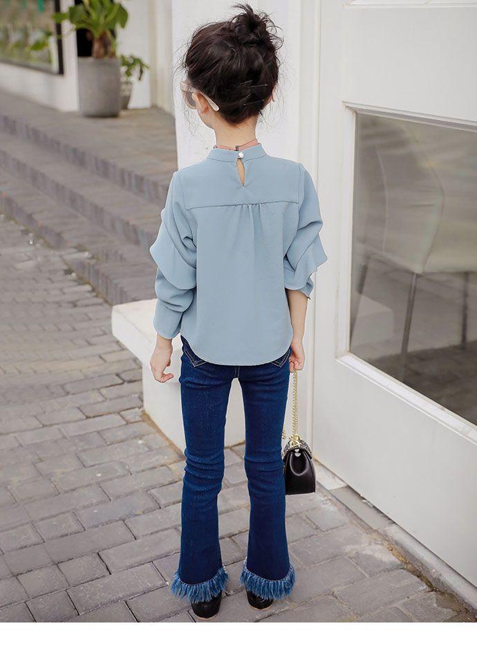 Product Introduction of Seluar Jeans Perempuan, Koleksi Musim Bunga dan Musim Luruh, Ketibaan Baru pada 2024, Sesuai untuk Kanak-kanak, Seluar Panjang, Seluar Loceng Bawah Elastik Langsing, Sesuai untuk Kanak-kanak Sederhana dan Besar 8