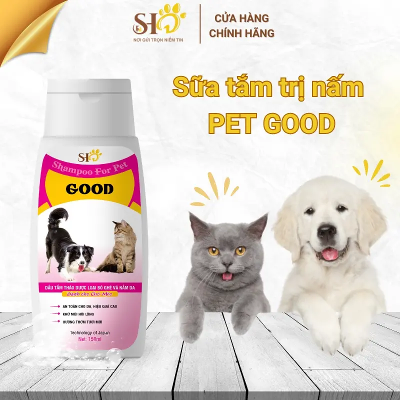 SHD Sữa tắm thao duoc ghẻ nấm chó mèo PET GOOD