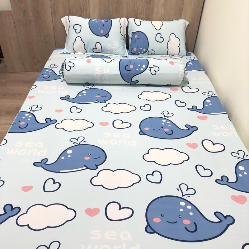 Bộ ga giường Thun lạnh 4 món Zenbedding gồm 1 ga bo thun, 2 vỏ gối nằm, 1 vỏ gối ôm - Kích thước: 1m2x2m 1m4x2m 1m6x2m 1m8x2m