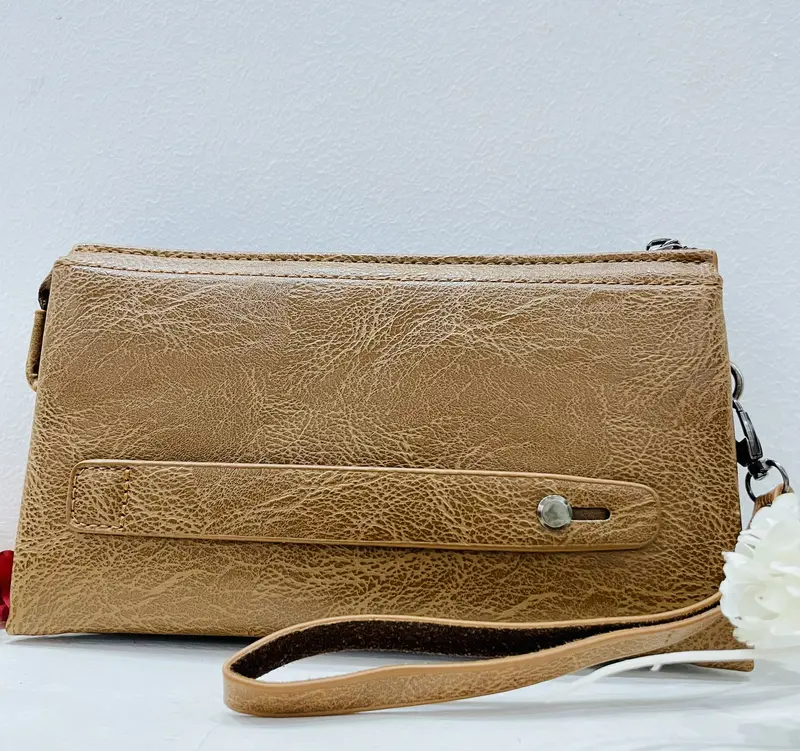 Túi ly hợp nam mới dung lượng lớn , Ví túi điện thoại di động đa chức năng da PU cao cấp Wallet Hình Chữ Nhật Nhiều Ngăn 2