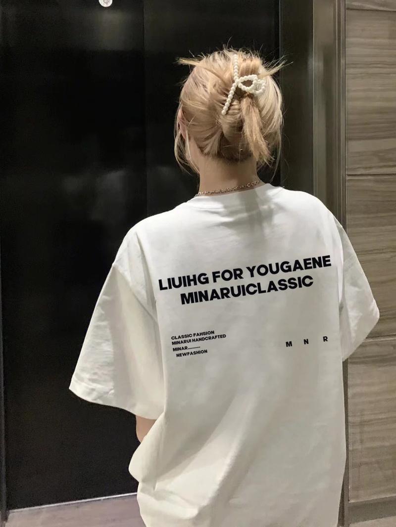 Product Introduction of Áo Thun Form Rộng Cổ Tròn Tay Ngắn in Hình Nơ Chất Liệu Cotton Mềm Mịn Co Dãn 2 chiều Top Women 3