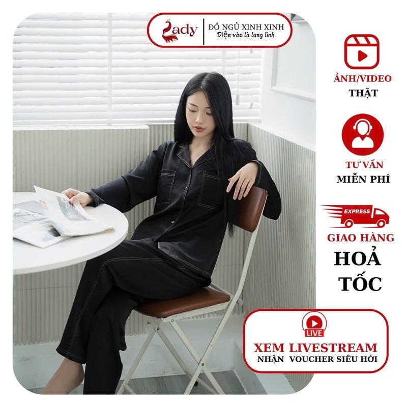 Đồ bộ ngủ quần dài tay dài và đầm 2 dây xuông đuôi cá chất lụa latin siêu mát mịn - Quần Ngủ