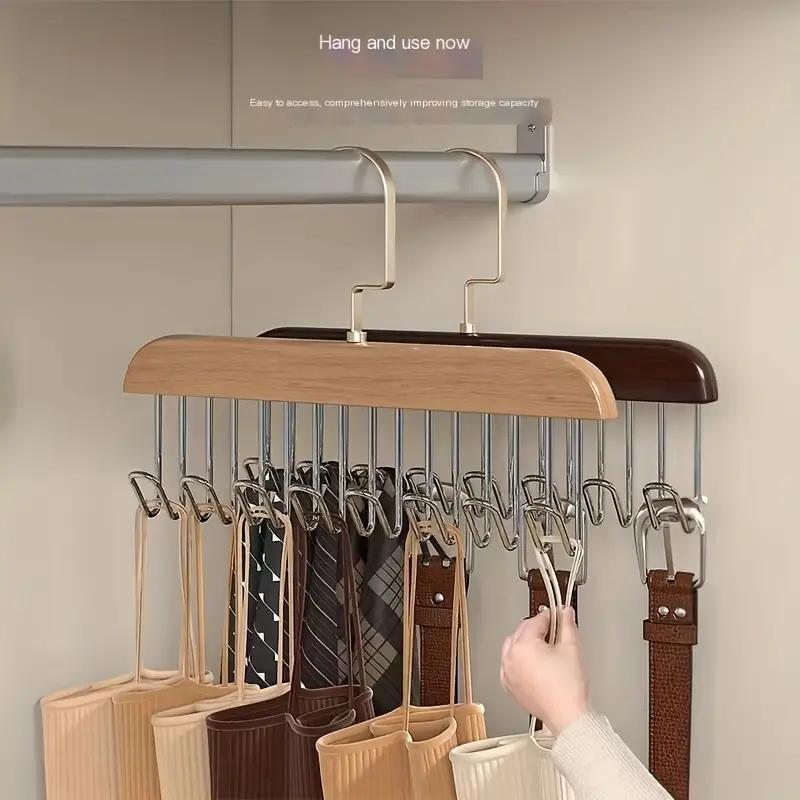 vcomb_1pc Household Solid Wood Hook Wave Clothes Hanger Wooden - TikTok ...