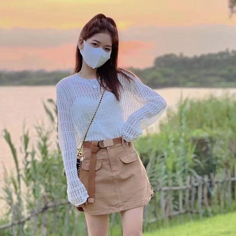 Product Introduction of Áo Len Mùa Hè Cho Nữ, Dáng Rộng Vừa Vặn, Phong Cách Thường Ngày Phong Cách Hàn Quốc, Thiết Kế khoét Áo Dài Tay Mỏng, Thích Hợp Mặc Ngoài Trời, Hàng Mới Về Năm 2024 2