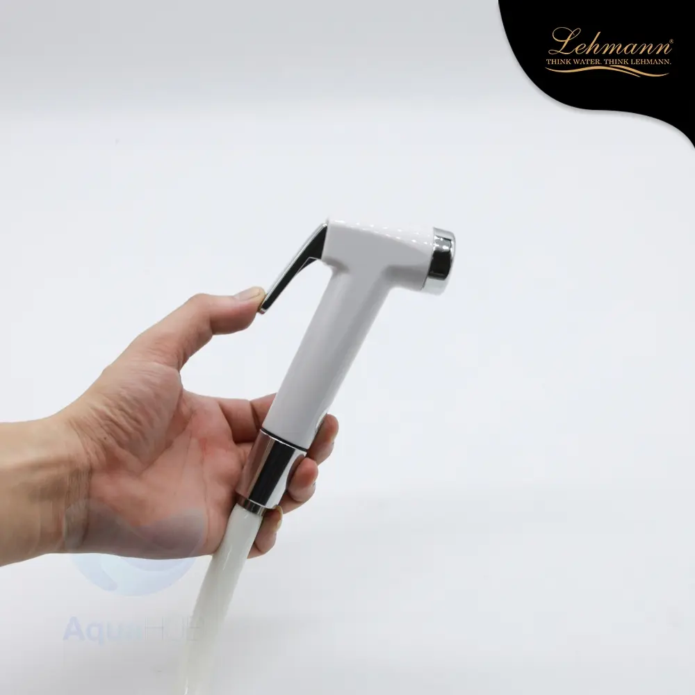 Bộ Vòi Xịt Vệ Sinh Toilet, Nhựa Cao Cấp Lehmann, Dây Trắng Siêu Bền LM BS 414 NP Vietnam Tiết kiệm nước jet  shower