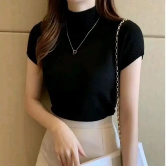 Kaos RIP Knit Lengan Pendek Wanita/Kaos Wanita Premium Casual