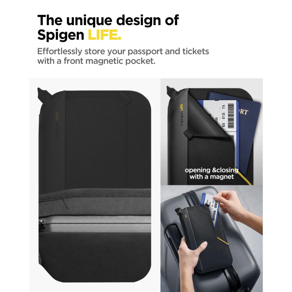 Spigen Passport Holder Passport Pouch Klasden KD500 - Black AFA07574