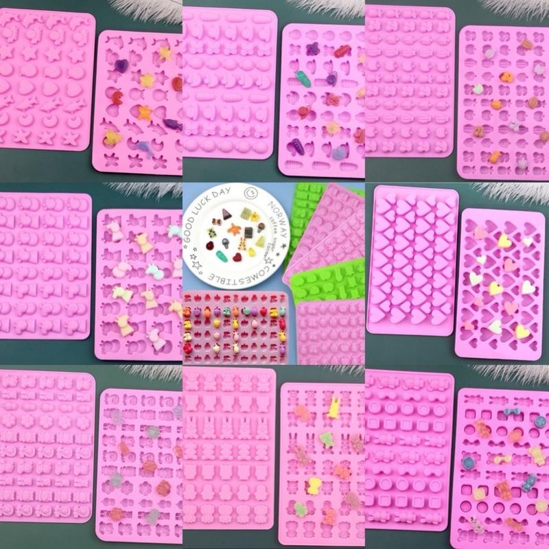 KHUÔN SILICON LÀM KẸO CHIP CHIP MINI NHIỀU HÌNH DỄ THƯƠNG (5 KHUÔN TẶNG 1 ỐNG BƠM) BỘI SHOP