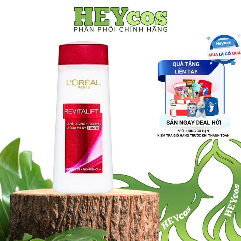   CHÍNH HÃNG  Nước Hoa Hồng L'Oreal Paris Revitalift Aqua Milky 200ml - Cấp Ẩm Tái Tạo Và Chống Lão Hóa 