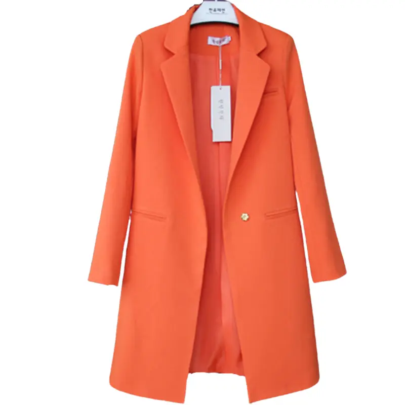 Blazer wanita Korea Poket Blezer Long Coat Wanita panjang 5
