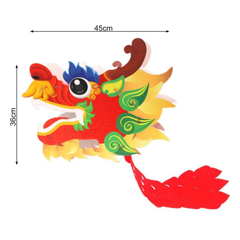 Bộ Vật Liệu Đầu Rồng, Làm Bằng Tay, Giấy Thủ Công, Thích Hợp Cho Năm Nhâm Dần 2024, Đồ Chơi Múa Rồng Lễ Hội Mùa Xuân, Đồ Thủ Công Tự Làm Cho Trẻ Em 7