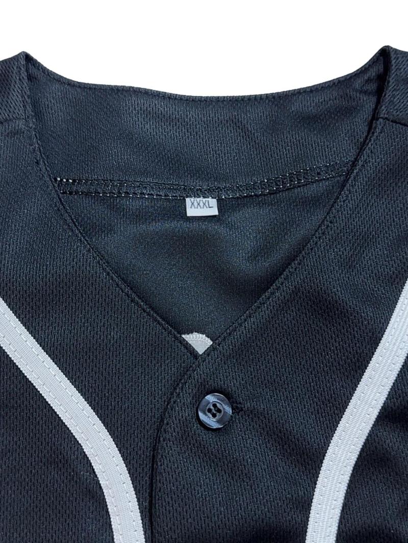 Product Introduction of Men's Letter & Figure Embroidery Baseball Jersey, Loose Casual Retro Baseball Top, Streetwear Men's Top for Daily Wear 8