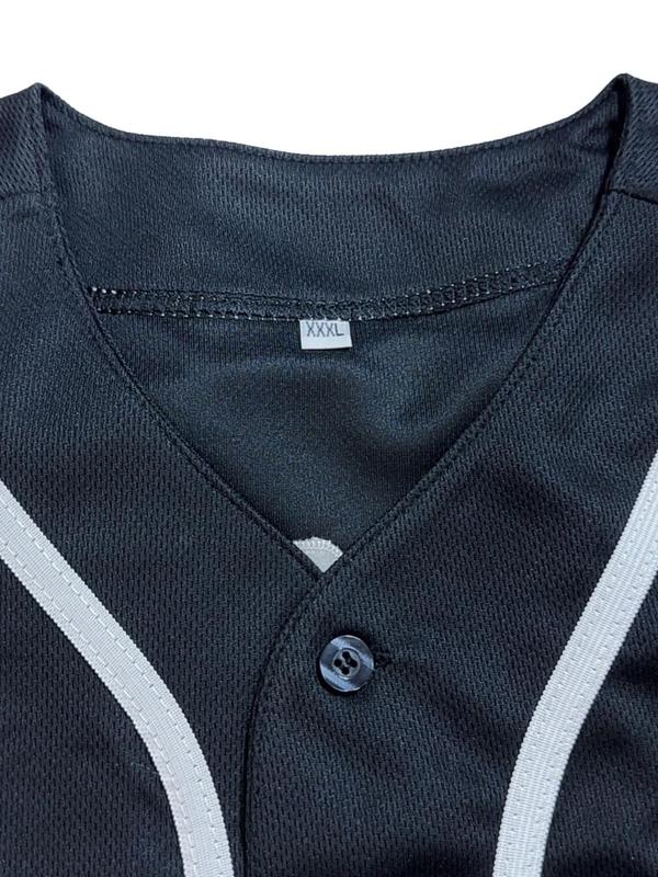 Men's Letter & Figure Embroidery Baseball Jersey, Loose Casual Retro Baseball Top, Streetwear Men's Top for Daily Wear 7