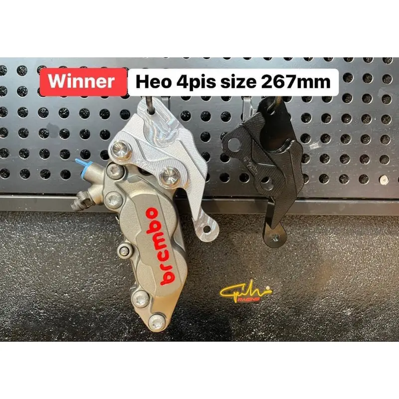 Pát cnc heo 4 piss cho các dòng xe - hiệu GH racing - đen hoặc bạc - phụ kiện thay thế hụ tùng 7