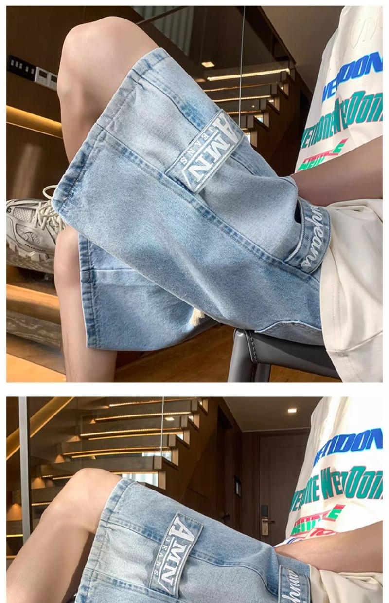 Product Introduction of 2025 [1044 People Collected] Men's Summer Thin American Style Cargo Five-Point Denim Shorts Men's Pants Ins Trend Versatile Loose Straight-Leg 17