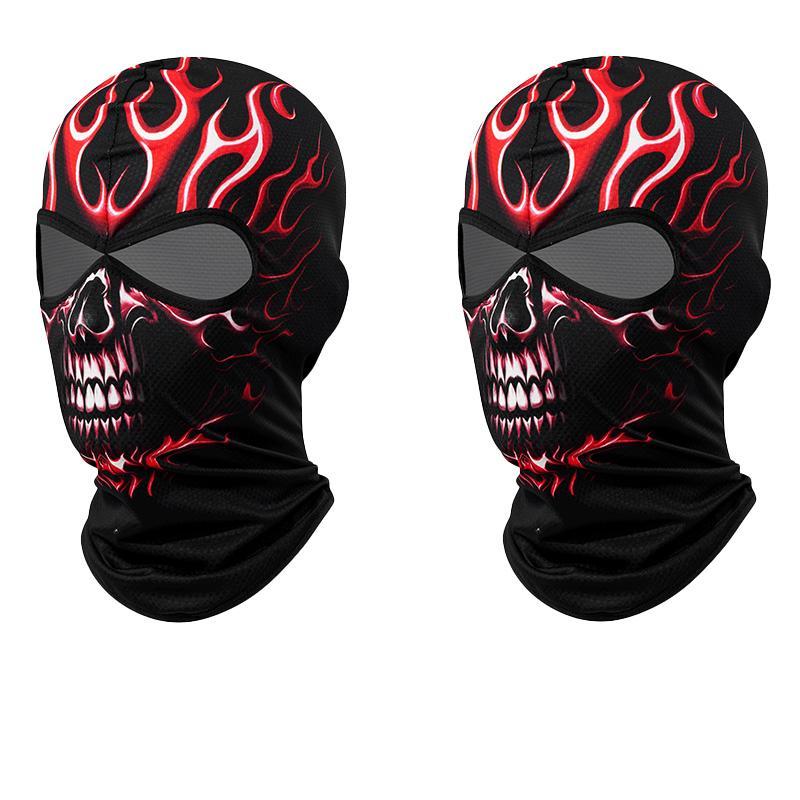 Skull Pattern Sun Care Face Mask, 2 Counts Breathable Full Face Balaclava for Hunting Fishing, Outdoor Sports Accessories for Cycling, Skiing, Snowboard 7