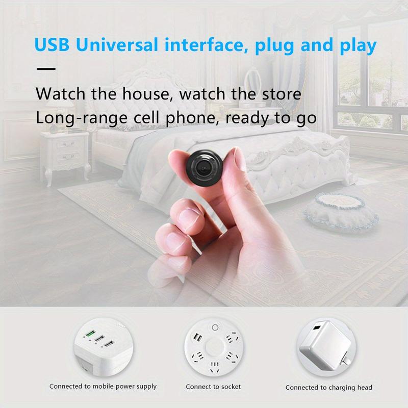 Product Introduction of HD 1080P Mini WiFi Surveillance Camera 2.4G WiFi Baby Monitor Night Vision Motion Detection Camera Family Security Camera Monitoring Wide-angle Detection IP Camera (not Including TF/SD Card, Need To Purchase Separately) Without Battery 2