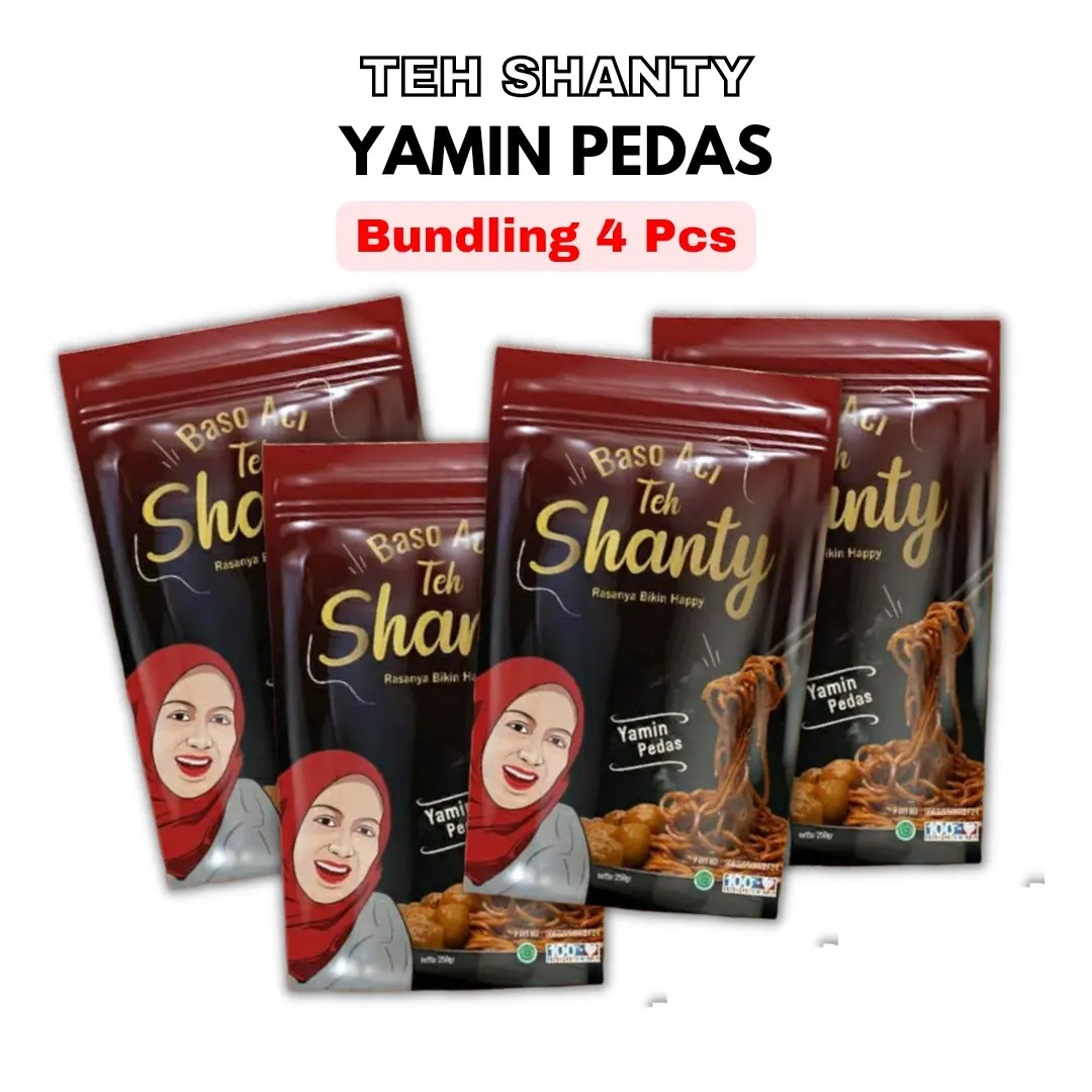 Teh Shanty Mie Yamin Pedas Bundling 4 pcs