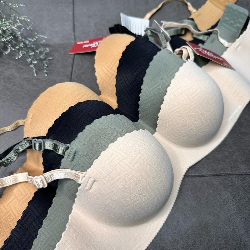 Áo lót nâng ngực không gọng quả ngang A23, nâng 4.cm Women Nữ, Bra Top aolot khongvien Kem Voi Nhung - Size 34/75
