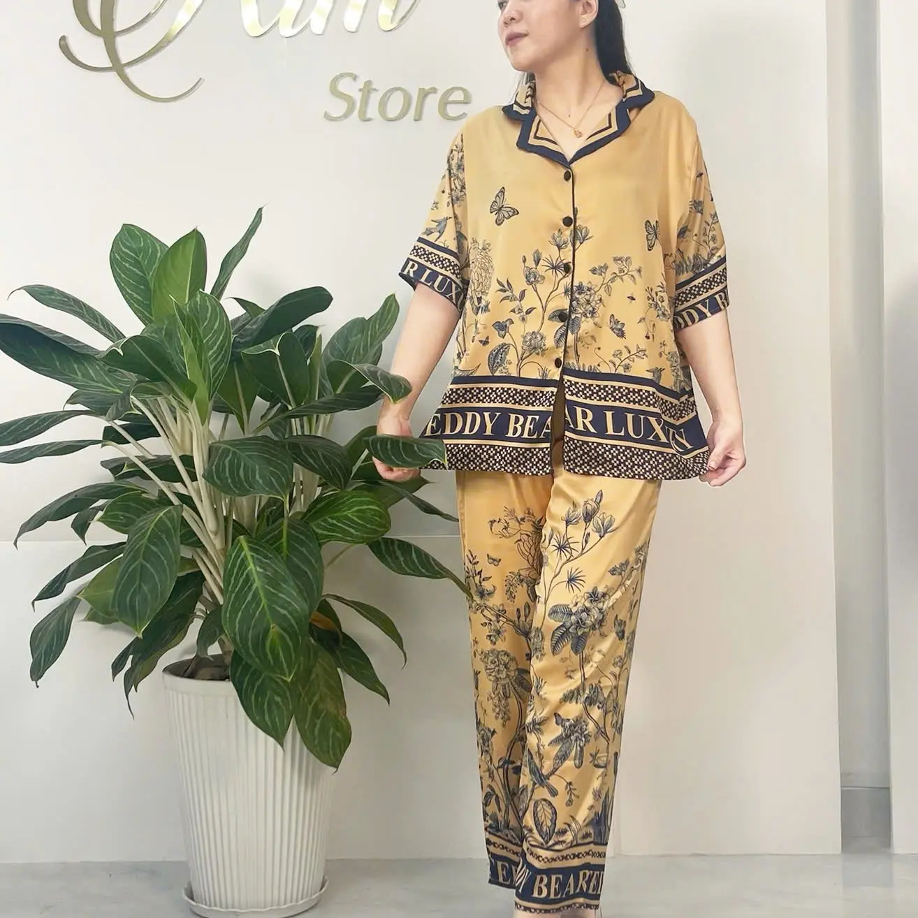 Đồ Ngủ Nữ Bộ Pijama Quần Dài Tay Ngắn  Mặc Nhà Đẹp Mềm Mịn Thấm Hút Thoáng Mát