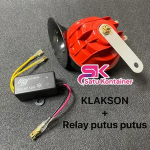 ( FREE RELAY KLAKSON PUTUS - PUTUS) KLAKSON KEONG SINGLE TUTUP WATERPROOF 12 VOLT MOTOR PAKET FREE RELAY PUTUS PUTUS