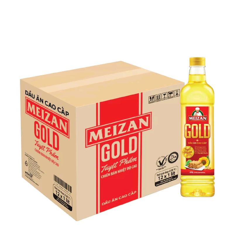 - Combo 5 chai dầu Meizan gold mỗi chai 1 lít Dầu Hướng Dương, Dầu Đậu Nành, Dầu Olein Dầu Ăn dầu  ăn