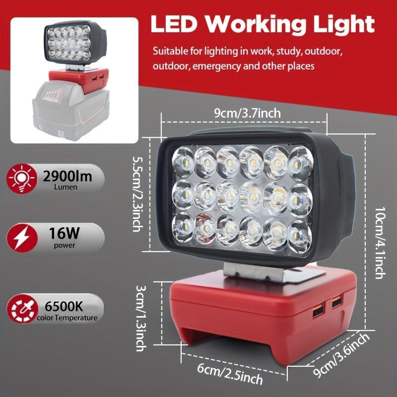 Flood Work Light, LED Work Light Compatible with for Milwaukee 18V Lithium Battery, Cordless LED Job Site Light, Gifts For Boyfriend, Construction 3