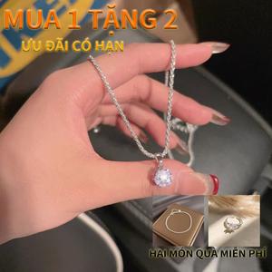 Vòng Cổ Vuông Zircon, Thời Trang, Siêu Sáng, Dành Cho Nữ, Thiết Kế Độc Đáo Mặt Dây Chuyền Kim Cương Sáng Bóng Sang Trọng, Vòng Cổ Xương Đòn Cao Cấp, Bộ Ba Mảnh, [Ba Mảnh] [Giá Phúc Lợi]