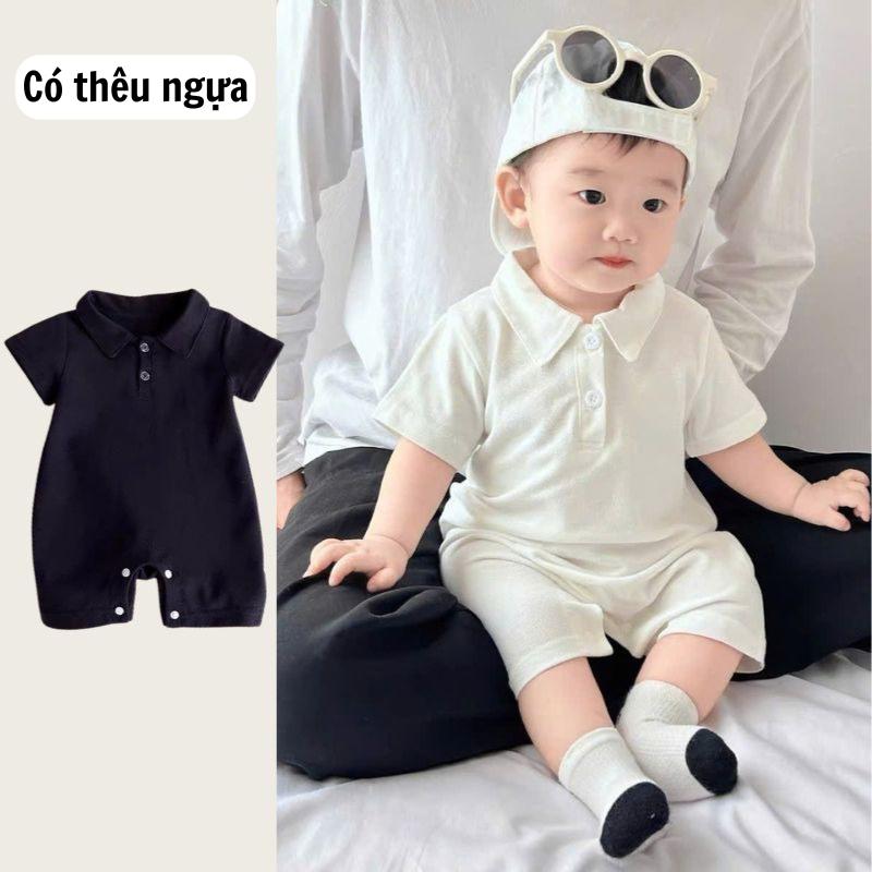 Bodysuit Đùi Polo Cotton Thêu Ngựa LOTUKA Cho Bé, Bodysuit Cho Bé Trai Bé Gái, Quần Áo Trẻ Em Mùa Hè Size 3-12kg