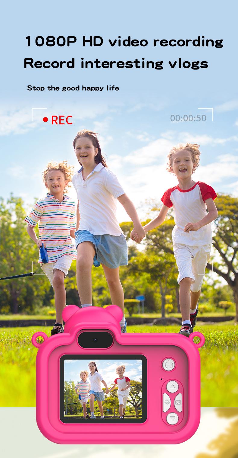 Product Introduction of New children's camera with front and rear dual camera cartoon camera toy, high pixel camera, anti fall gift 8