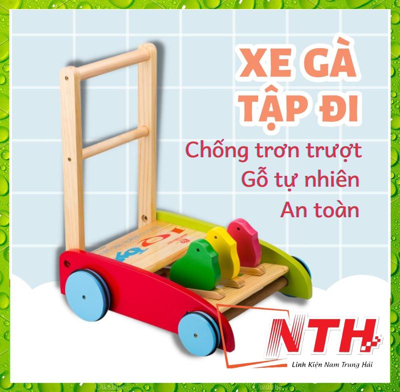 [fs] Xe tập đi gỗ - xe gà tập đi hình con gà cho bé
