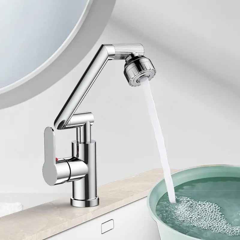 Foldable Kitchen Faucet, 360 Degree Rotatable Bathroom Faucet with 80cm Tubes, Modern Bathroom Sink Faucet, Home Bathroom Accessories 0
