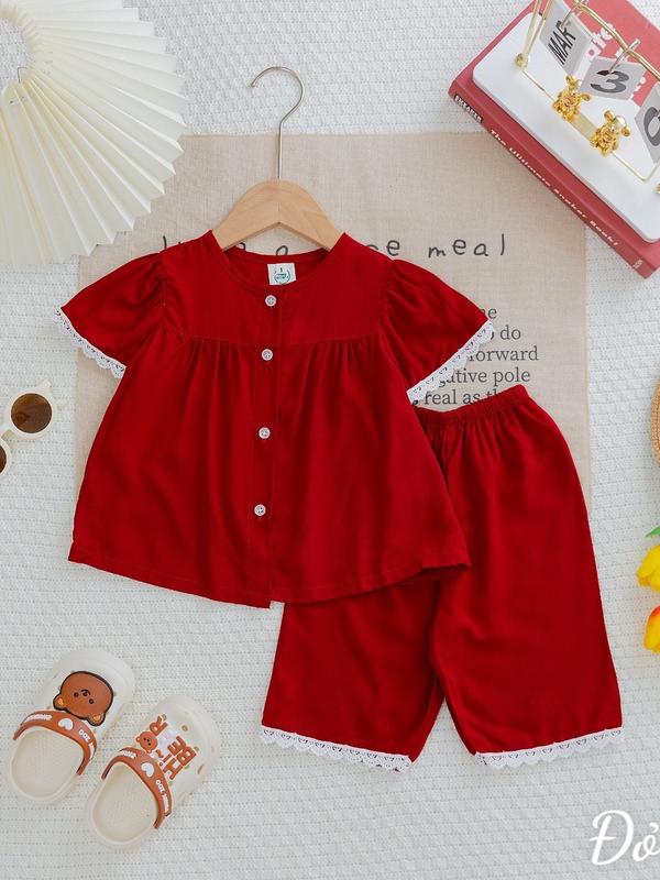 Đồ Bộ Bé Gái - Màu Trơn Tay Búp Quần Lửng - Bộ quần áo Tole Loại 1 mềm mịn mát size 7-36 kg 7-8 năm đồ bộ 2ce dam xinh chobe