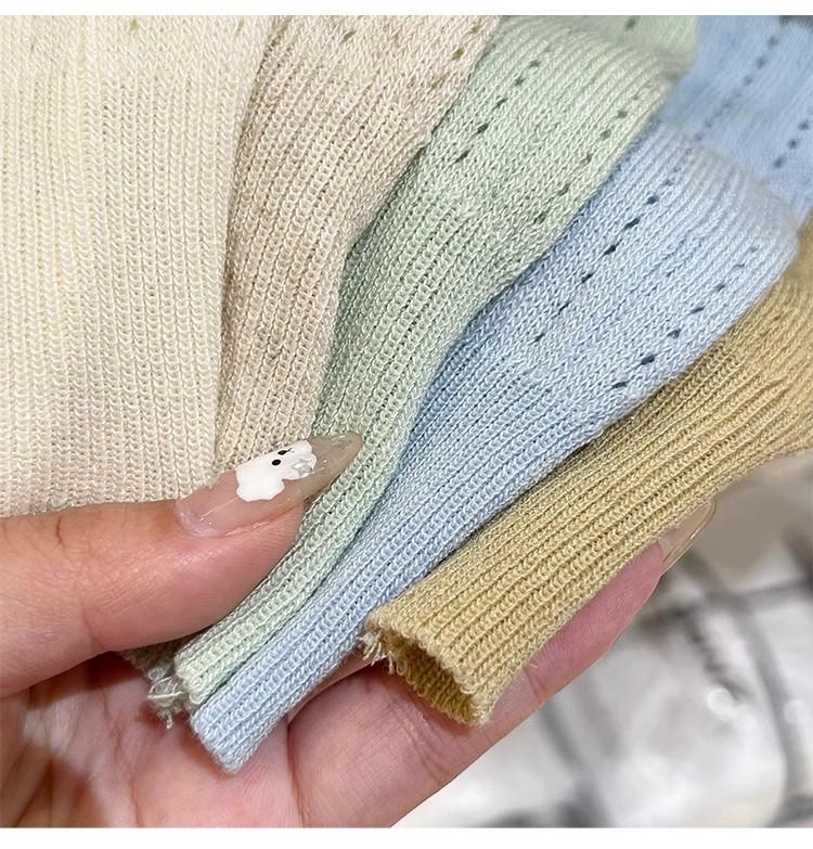 Product Introduction of Áo Cardigan Dệt Kim, ngắn Tay, Chất Liệu Lụa Ngầu Dành Cho Nữ, Mỏng Và Mùa Hè, Màu Sắc Tương Phản, Thiết Kế Độc Đáo Với Thiết Kế Áo Polo Rỗng Áo Cánh Nữ Hàng Đầu 11