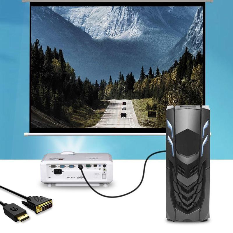 DP to DVI 24 1 Cable Adapter, 1080P DP to DVI, Conversion Cable for Monitor Projector Displayport One-way Conversion Cable 5