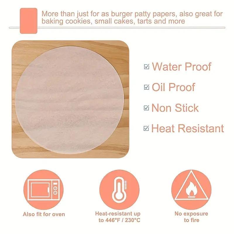 Round Baking Paper (100pcs), Non-stick Oil-proof Baking Paper, Heat Resistant Barbecue Paper for Oven, Grill, Baking Utensils, Kitchen 6