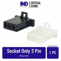 Gambar Socket Only Female 3 Pin Kecil Mini 110 Hanya Soket Konektor Conector Motor Kosong Kosongan Putih Hitam - Hitam dari IND Onderdil Kota Bandung 1 Tokopedia