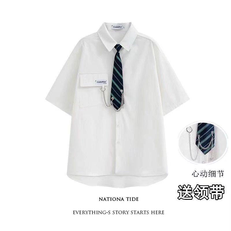 Áo Sơ Mi Cà Vạt JK Nhật Bản Phong Cách Preppy Thanh Lịch Phong Cách Hàn Quốc, Thương Hiệu Hợp Xu Hướng Nam Và Nữ, Áo Dáng Rộng Mùa Xuân, 2024, Phong Cách Hoang Dã 5