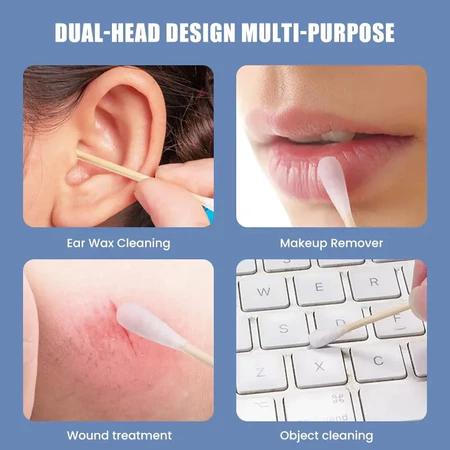 Product Introduction of 1000 PCS 2 in 1 Cotton Bud Swab with Ear Pick Disposable Double Headed Ear Scoop Nose Cleaning  Beauty Makeup  Disposable Makeup Remover Cleansing Cotton Swabs 22