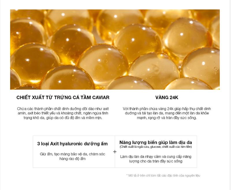 Product Introduction of [JM] Hộp 10 miếng Mặt Nạ Trứng Cá Tầm hỗ Trợ Phục Hồi Tái Tạo Da JMsolution Active Golden Caviar Nourishing Mask Prime 30ml x 10 Miếng Skincare Làm Đẹp Da Dưỡng Ẩm Da Collagen mặt  nạ daily mặt  nạ sheet duong 14