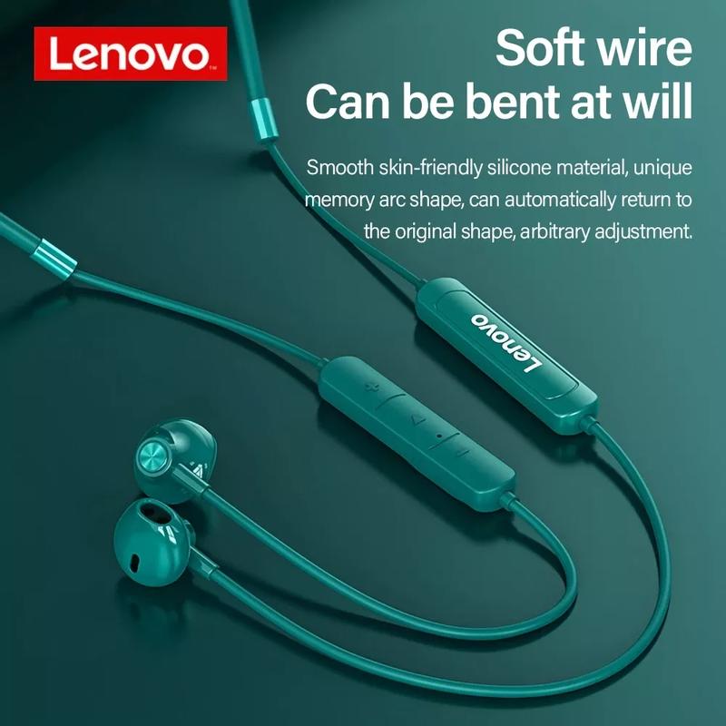 Original Lenovo SH1 Bluetooth 5.0 Headset IPX5 Waterproof Wireless Earphone Neckband Earbuds Sport Headphones With Mic Music Nhét Tai Tai Nghe Nghe Nhạc