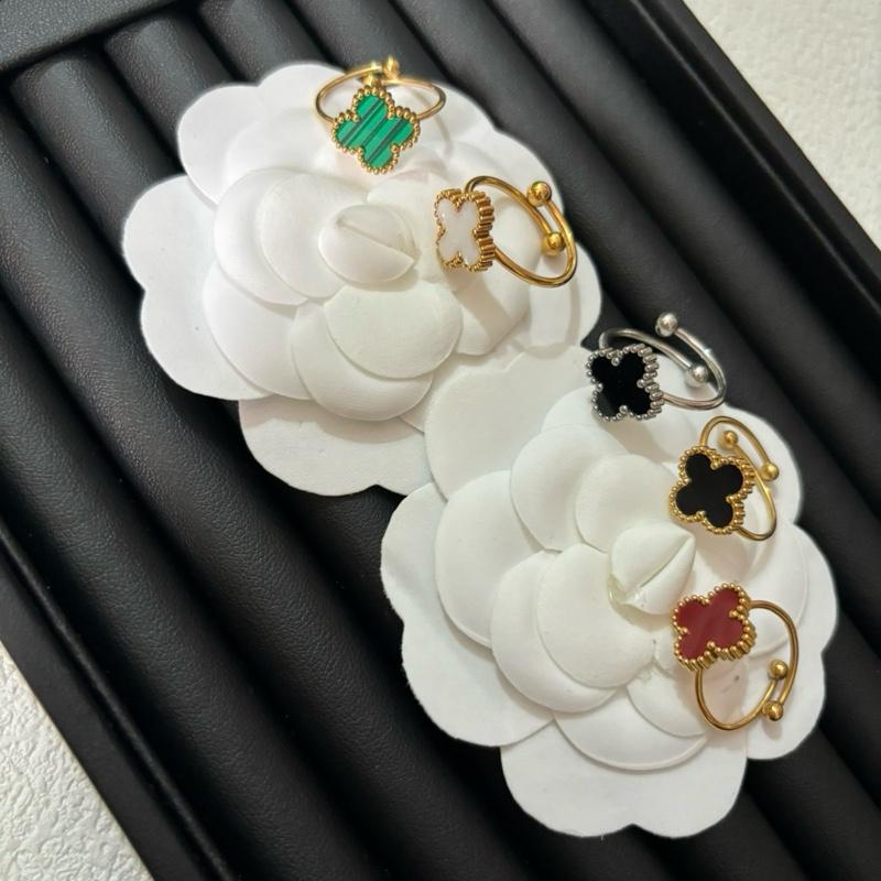  Nhẫn cỏ 4 lá nhiều màu freesize titan không gỉ cho nữ - Women 