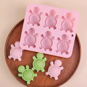 Mold cake untuk tortoise yang lucu, mold cake silicone kelas makanan, mold cake tortoise 6 lubang, cocok untuk mousses, puding, dan es krim